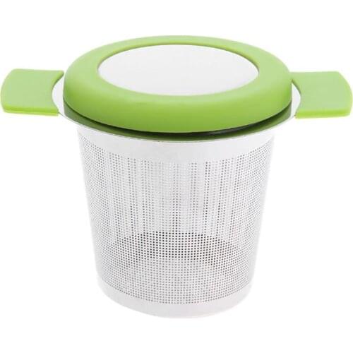 1pc Tea Infuser Creative Silicone Handles Stainless Steel Tea Strainer Tea Filter Tea Infusers