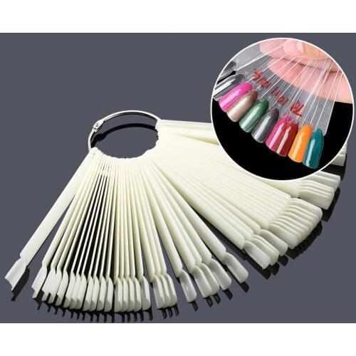 False Nails Fan Style Practice Display Natural Transparent Sticks Polish Display Acrylic Tips Nail Gel Tools and Accessories