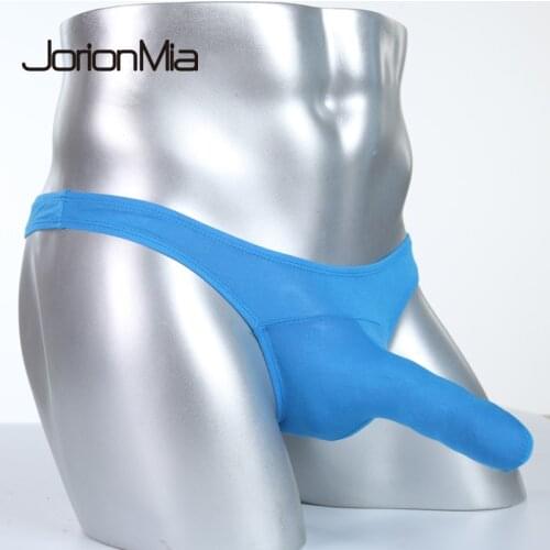 2018 Brand Men G-string Thong Bamboo fabric Underwear Male Sexy Elephant Nose Big Pouch Briefs Gay Panties Man Solid Tanga E-04