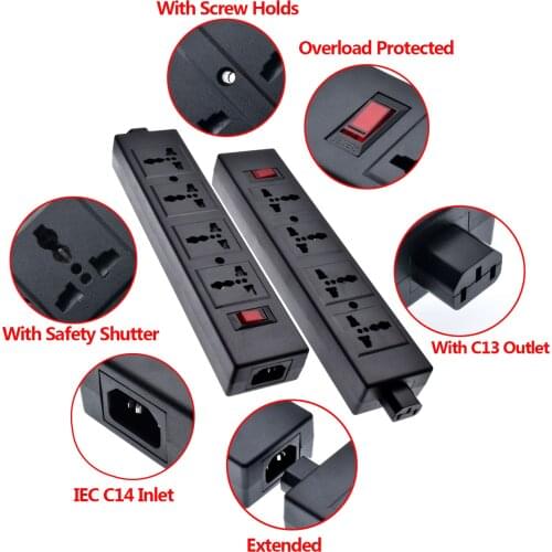 PDU Power Strip Extended for laboratory Overload Protector ,with safety Shutter Universal Outlet extend with IEC320 C13 Outlet