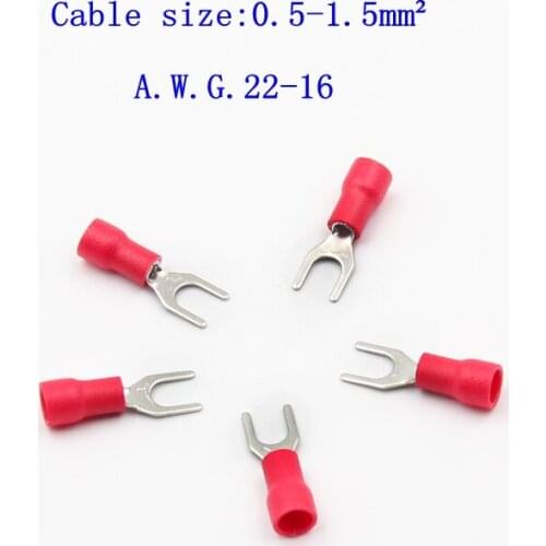Fork Terminal block SV1.25-3-8 Specifications U-type terminal Cold-pressed terminal Insulated terminal wire nose