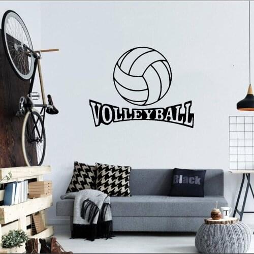 Volleyball Ball Word Wall Decals Athletes'quarters Art Decor Fitness Centre Sport Vinyl Wall Stickers Fashion Adornment DW4218