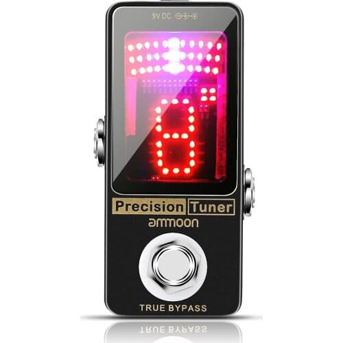 Ammoon Precision Chromatic Tuner Pedal Large LED Display Full Metal Shell with True Bypass for Guitar Bass