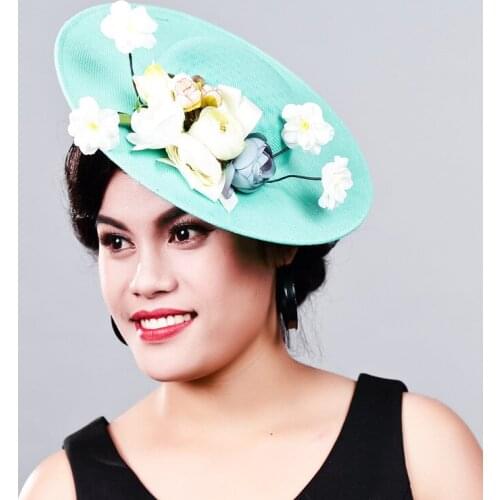 Women Fancy Feather Big Size Beauty Fascinator Headwear Wedding Hats And Fascinators White Net Hair Accessories For Bridal Woman