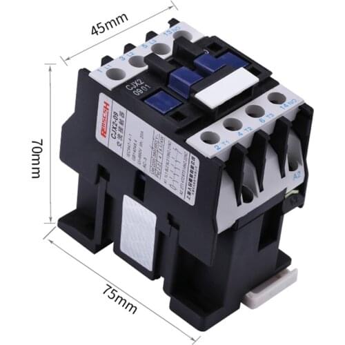 1PCS CJX2-0901 LC1 AC Contactor 9A 3 Phase 3-Pole NC Coil Voltage 380V 220V 110V 36V 24V 50/60Hz Din Rail Mounted 3P+1NC
