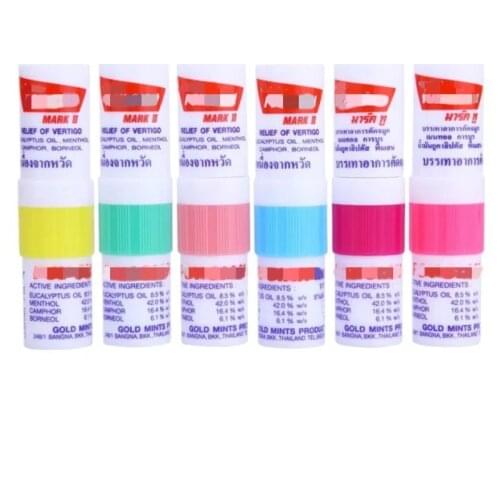 1Pc Thailand Herbal Nasal Nasal Inhaler Stick Mint Cylinder Essential Oil Nasal Lnhaler Asthma Refreshing Aroma Oil Stick