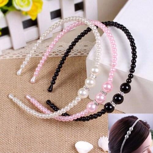 1 Pc Hair Accessories Bezel with Rhinestone Headband Elegant Girls Pearl Princess Hairpins Womens Headbands Hair Band for Women