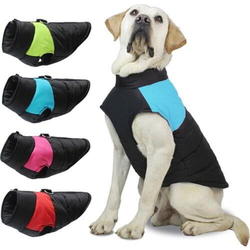 1 PC Winter Warm Clothes Pet Padded Vest Big Dog Zipper Jacket Coat For Large Dogs Waterproof Clothing Chihuahua Labrador S-5XL