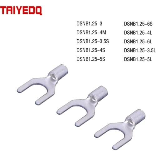 10PCS Non-Insulated Fork U-Type Tin-Plated Copper Terminals Cable Wire Lugs Battery Connector Crimp Spade