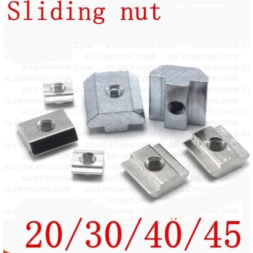 100pcs 50pcs 20pcs M3 M4 M5 M6 T Block Square nuts T-Track Sliding Hammer Nut for Fastener Aluminum Profile 2020 3030 4040 4545