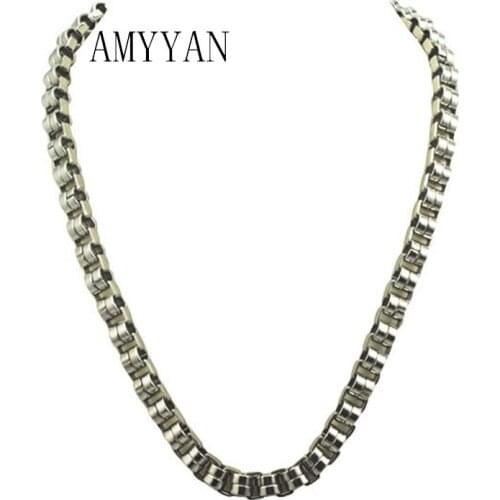 2016 New Fashion Jewelry For Men 316l Stainless Steel Link Chain Necklace Punk Metal Chunky Chain Necklace Free Shipping