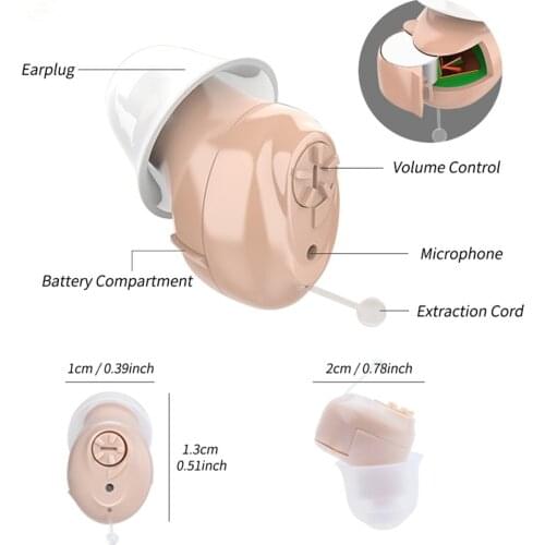 2021 Mini Hearing Aid CIC Hearing Aid Invisible Hearing Aids Small Inner Ear Sound Amplifier Hearing Device Dropshipping