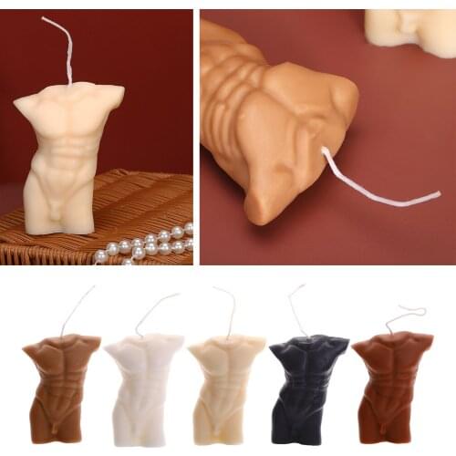 3D Male Body Soy Candle Bust Wax Candles Relaxation Fragrance Bedroom Home Wedding Party Club Photo Prop Accents