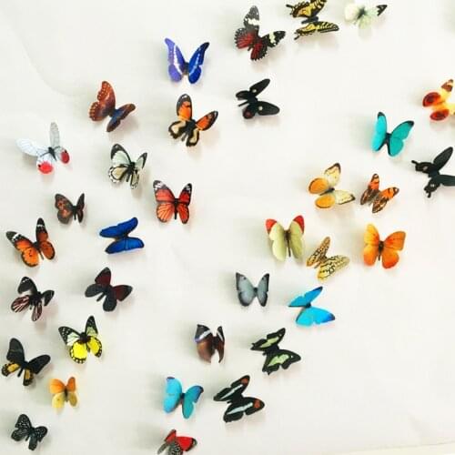 3D PVC Butterfly Wall Stickers Home Decor Butterfly Wall Decals For Kids Room TV Wall Stickers Kitchen Kids Wall Sticker Flower