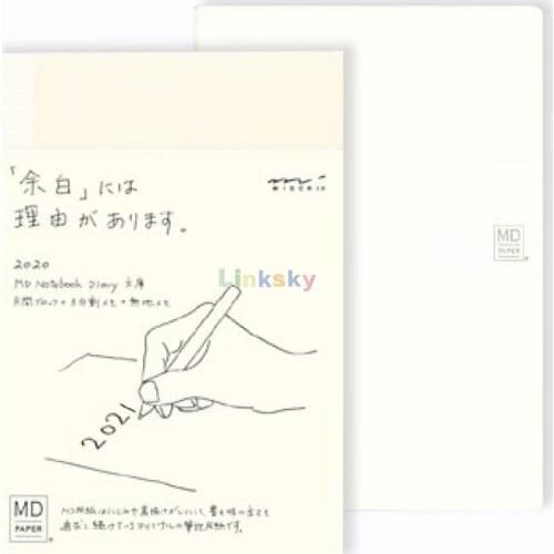 Midori MD Notebook - A5 Grid Paper + MD notebook cover,Weekly plan book,Excellent quality note made in Japan