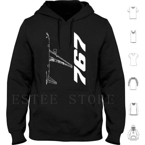 Boeing 767 Silhouette Top View Hoodie Long Sleeve Boeing Boeinglove Boeingfan Boeing Club 767 767Fan 767Love B767 Civil