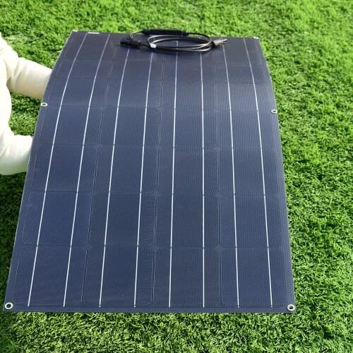 100W Solar Panel Flexible Fire Preventi Solar Cell For 12V Battery Charger Home Car Controller Solar Kit