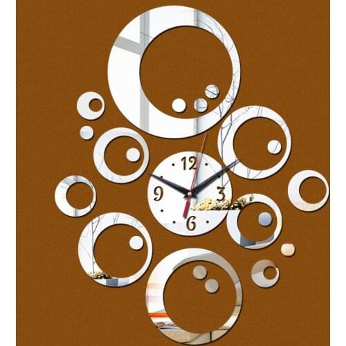 Hot sale new wall clocks home decoration acrylic mirror big ring wall clock modern design sticker direct selling watches