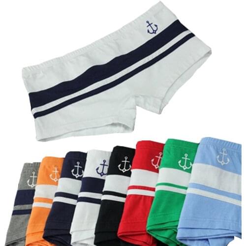 HaleyChan 100% Cotton Navy Style Striped Boyshort 3 Pack Boxer Briefs for Tomboy Trans Lesbian Transgender Ftm Women Underwear