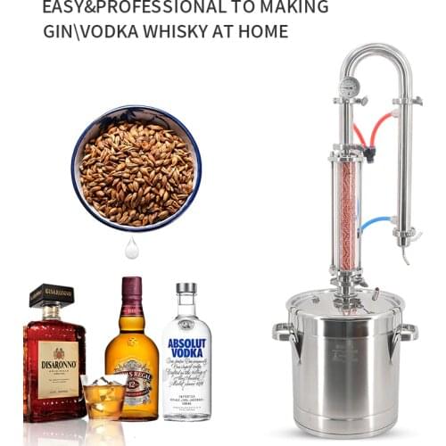 HOOLOO Small Home 22L Brewer Machine Pure Copper Mesh Distillation Tower Household Vodka Brewing Moonshine Distiller