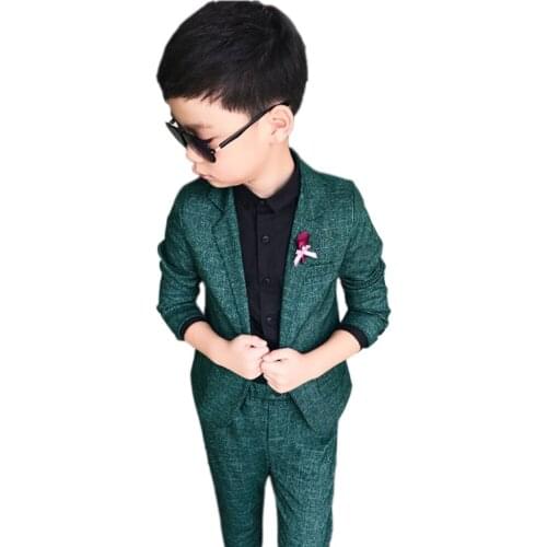 Boy blazer suit set gentleman style solid tops pants set for 2-10years boys kids children suit set clothing