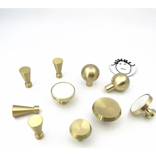 LCH Nordic Style Solid Brass Cabinet Knob Drawer Pull Furniture Handles Mini 16mm 25mm 35mm Brass Knob Clothes Hook Modern Knob