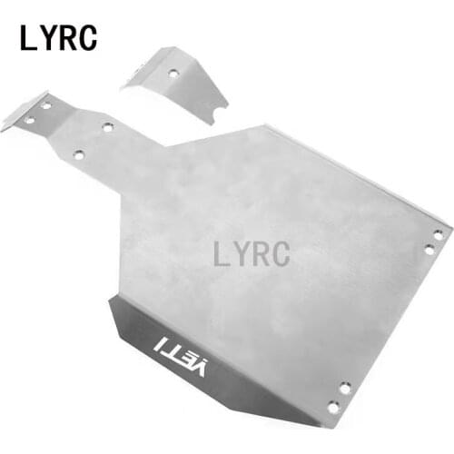 LY rc 1 Set for Model car axial 1/10 Yeti 90026 Little Snowman stainless steel chassis armor two-piece set upgrade accessories