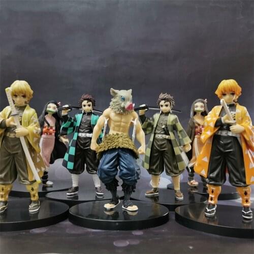 10 type 15CM PVC Japanese Anime Cos Demon Slayer: Kimetsu No Yaiba Kibutsuji Muzan Kamado Tanjirou Model Toys Gift For Kids