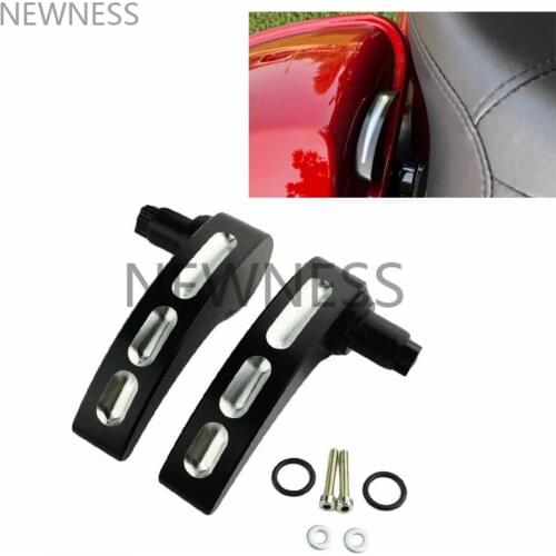 Motorcycle Black Cut Slot Track Race Saddlebag Lid Lifter Latch Levers For Harley Touring FLT 2014 2015 2016 2017 2018