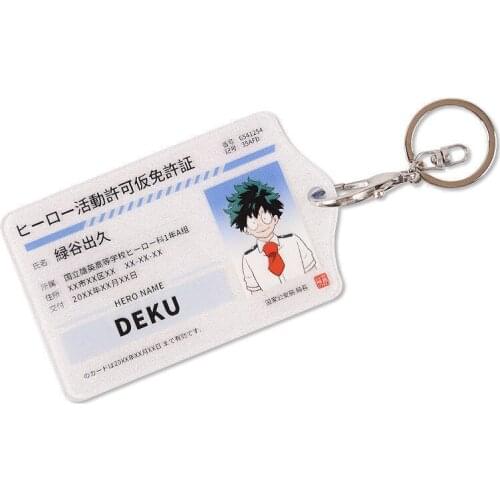 My Hero Academia Midoriya.Izuku Bakugou Katsuki Acrylic ID Cards Holder Keychain Bags Pendant Cosplay props Gifts