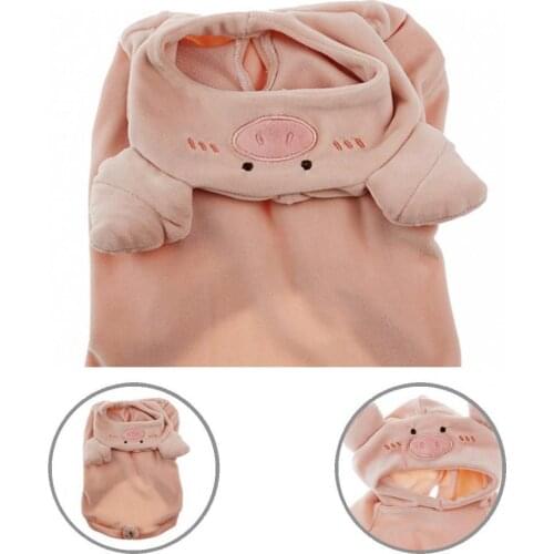 Non-sticky Hair Soft Cat Dog Two-legged Hooded Costume for Daily Wear
