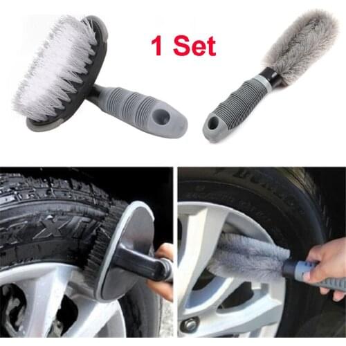 Car Auto Brushes Spoke Truck Motorcycle Alloy Wheel Brush Tire Rim Hub Clean Plastic Coated Wire Wash Washing Cleaning Tools