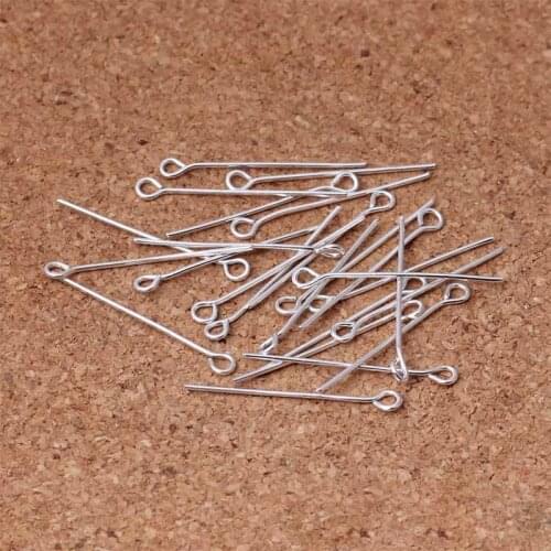 100pcs/lot Silver Color Metal Eye Pins For Beadings 26mm Iron Hoop Needles DIY Earrings Pendants Jewelry Making Accessories