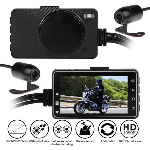 SE300 Motorcycle DVR Front+Rear View Motorcycle Dash Cam Digital Video Recorder 4 Glass Wide Wide Angle Professional Lens