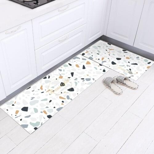 Waterproof Modern Carpet Pvc PU Leather Area Rugs Washable Non-slip Kitchen Floor Mats 40x60cm/50x90cm Indoor Doormat Carpet Dec