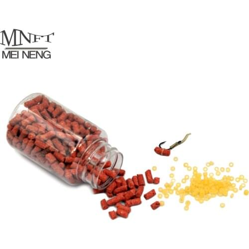 MNFT 1 Bottle About 300 Pcs Smell Grass Carp Baits 3 Flavors Coarse Fishing Baits Fishing Lures Artificial Baits & Rubber Bands