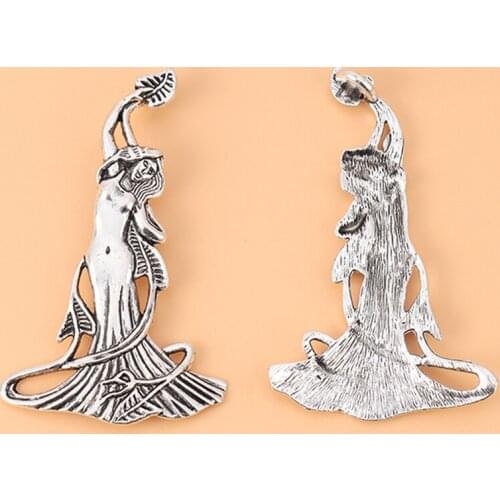 10pcs/Lot Silver Color Large Venus Goddess Charms Pendants for Necklace Jewelry Making Accessories