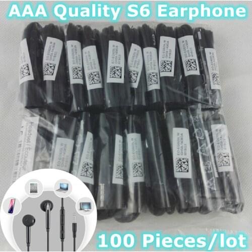 100pcs/lot wholesale High Quality 3.5mm MP3 Mobile Phone Earphone Hands-Free Earpiece Earbuds For Samsung S6 edge Xiaomi iPhone