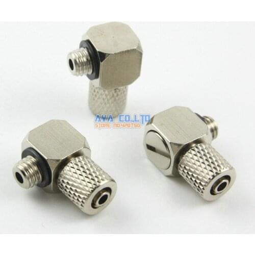 15 Pieces M5 - 4mm Elbow Pneumatic Pipe Air Hose Quick Fitting Mini Connector Brass