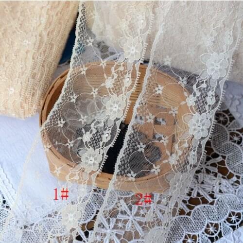 3 Meters/lot Skin Color Series Eyelash Lace Trim Flower Embroidery Lace Fabric Handmade DIY Clothes Sewing Accessories