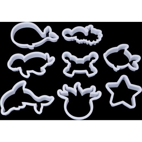 8Pcs/Set Sea Creatures Cookie Mould Cutter Whale Dolphin Octopus Crab Turtle Fondant Tools Biscuit Moulds Kitchen Tool