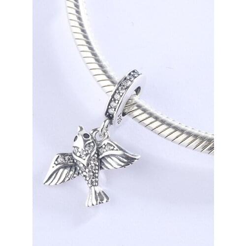 925 Sterling Silver Animals Flying In The Sky Free To Fly Birds Pendant Charm Bracelet DIY Jewelry Making For Original Pandora