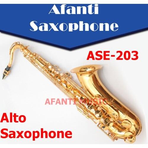 Afanti Music Bb tone / Brass body / Glod finish Alto Saxophone (ASE-203)