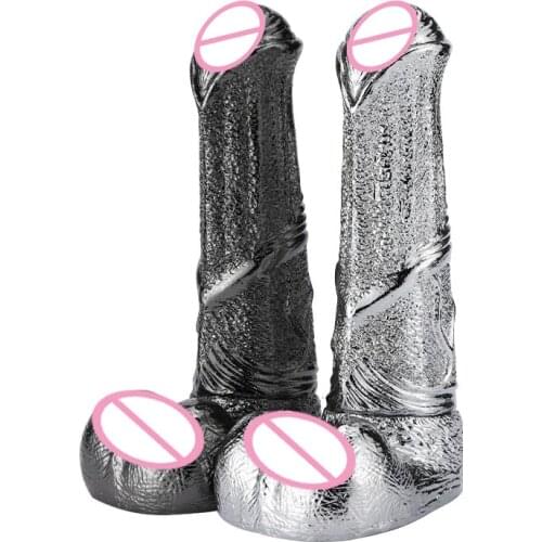 New 4 Sizes Metal Penis Zinc Alloy Anal Plug Huge Horse Dildo Dilation Butt Plug G Spot Stimulate Masturbate Erotic Adult Toys