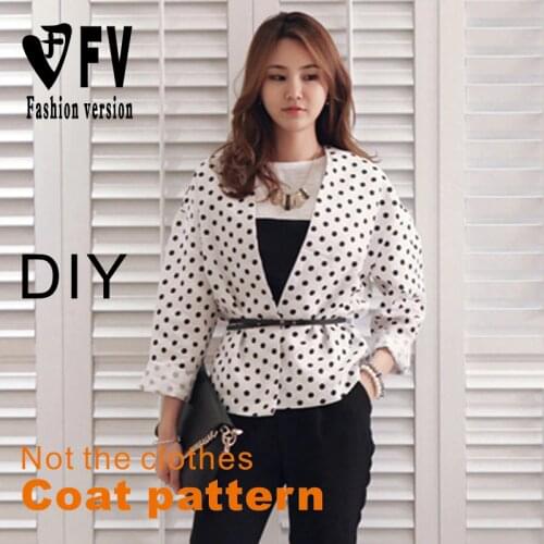Cutting drawings womens bat sleeve short coat 1:1 garment making pattern BWT-28