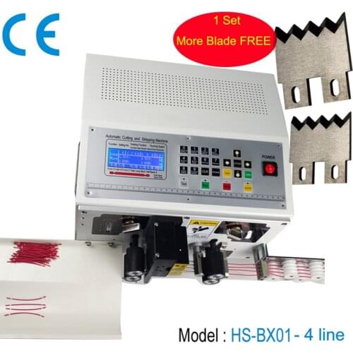 Automatic Wire Cut and Stripping Machine with 4 Wire Feed Cable Stripper Machine 0.1 to 2.5mm2 Cable with Tungsten Carbide Blade