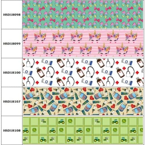 HSDCraft 25mm 38mm 75 mm Hot Unicorn Car Heart for Girl Ribbon Party Decoration 10 Yard DIY Bow Bag Material Handmade,C18098