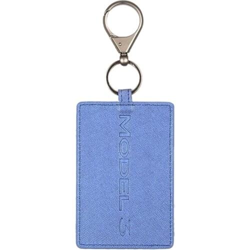 Key Card Holder For Tesla Model 3, Anti-Dust Light Leather With Keychain For Tesla Model 3 Accessories