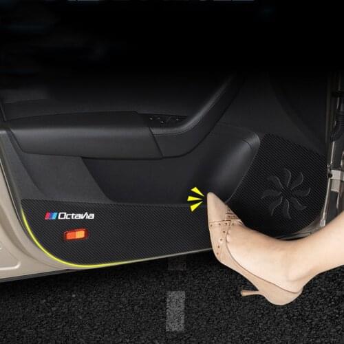 Car Interior Door Mat Anti-kick Pad Protective Sticker Decoration for Skoda Octavia A7 2015 2016 2017 2018 2019 2020 Accessories