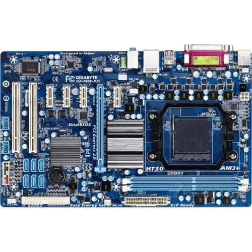 For GIGABYTE GA-780T-D3L Desktop Motherboard 760G Socket AM3+ DDR3 16G ATX For AMF FX/Phenom II/Athlon II Used Mainboard